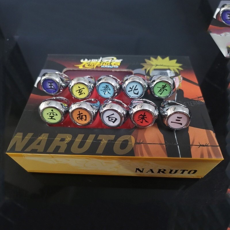 CINCIN IMPORT ANIME NARUTO ITACHI AKATSUKI ALL TEAM COSPLAY BISA DI ATUR SESUAI LINGKAR JARI