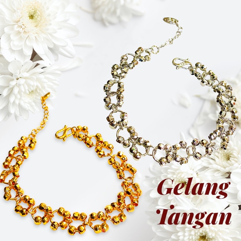 Gelang tangan wanita gelang tangan // gelang lapis emas putih teplika emas