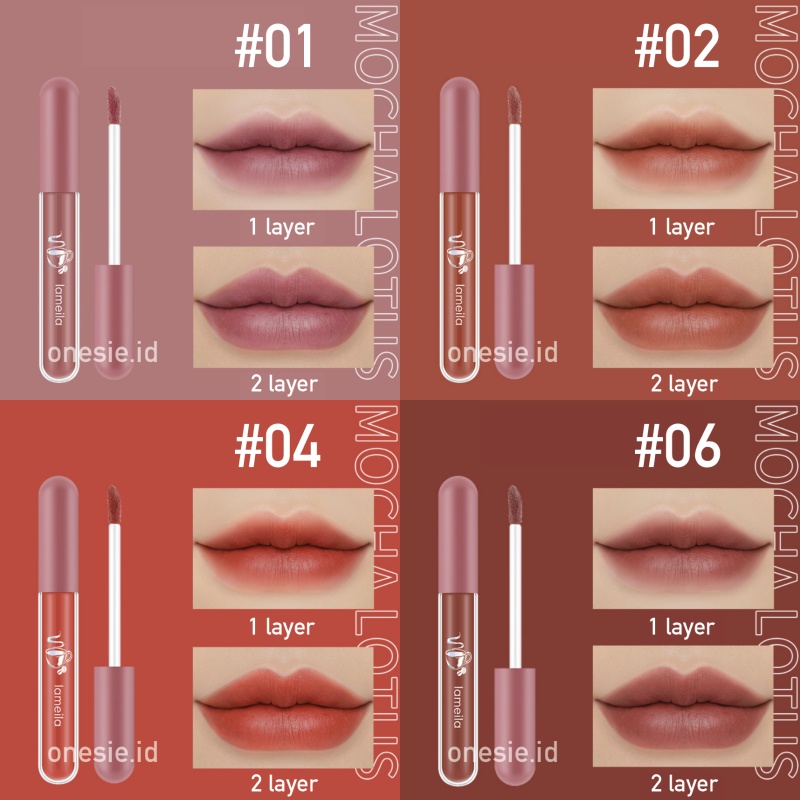 LAMEILA NUDE EDITION Lipstik Lip Glaze Cair Lip Gloss Pelembab Silky Misty LA108 1041