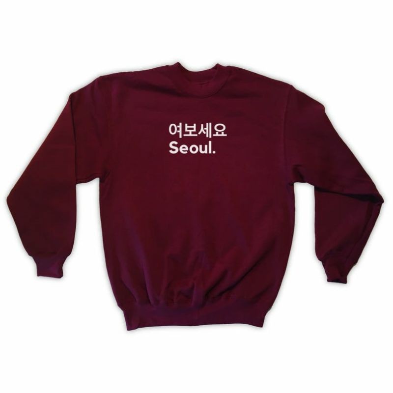 S - XXXXXL(6XL) Crewneck HELLO SEOUL Hangeul Hangul BIGSIZE Sweater Oblong Jumbo OVERSIZE Unisex