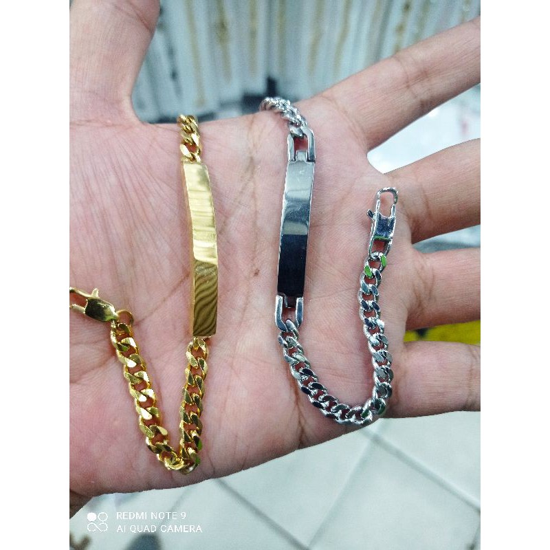 gelang plat titanium