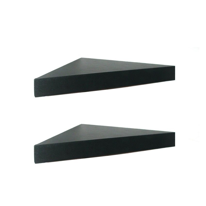 Set 2 Buah Ambalan Rak Dinding Sudut Segitiga Minimalis / Floating Shelves [25cm x 25cm] - Putih