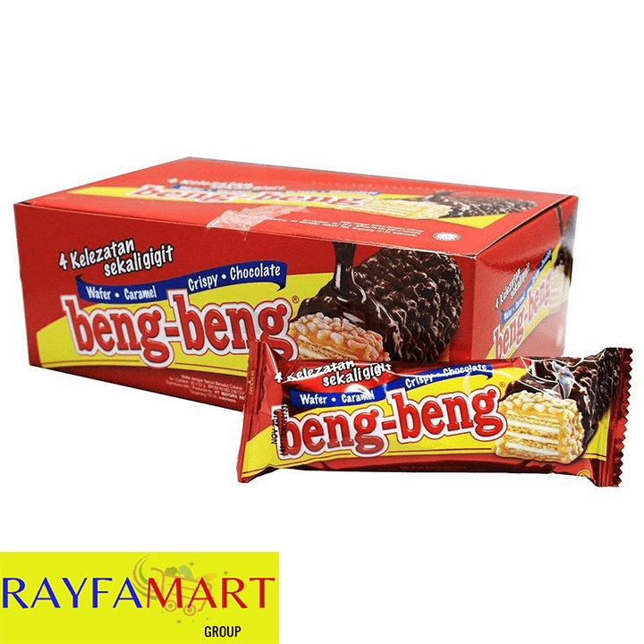 

BOX Mayora Beng Beng Wafer Caramel Crispy Chocolate Wafer Coklat Halal MUI - 20pcs x 20gr