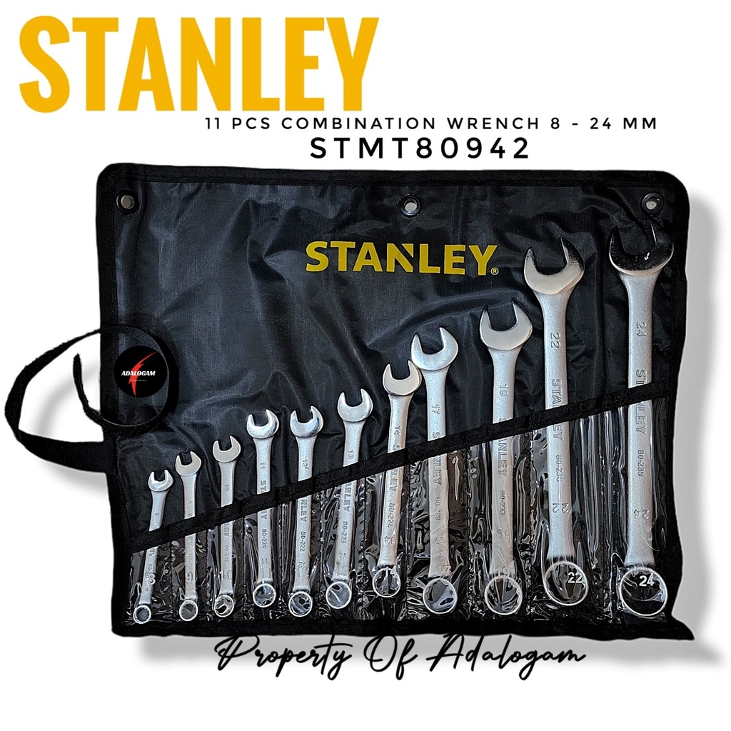 STANLEY Kunci Ring Pas Set 11 Pcs 8 - 24 MM - Combination Wrench 11pcs