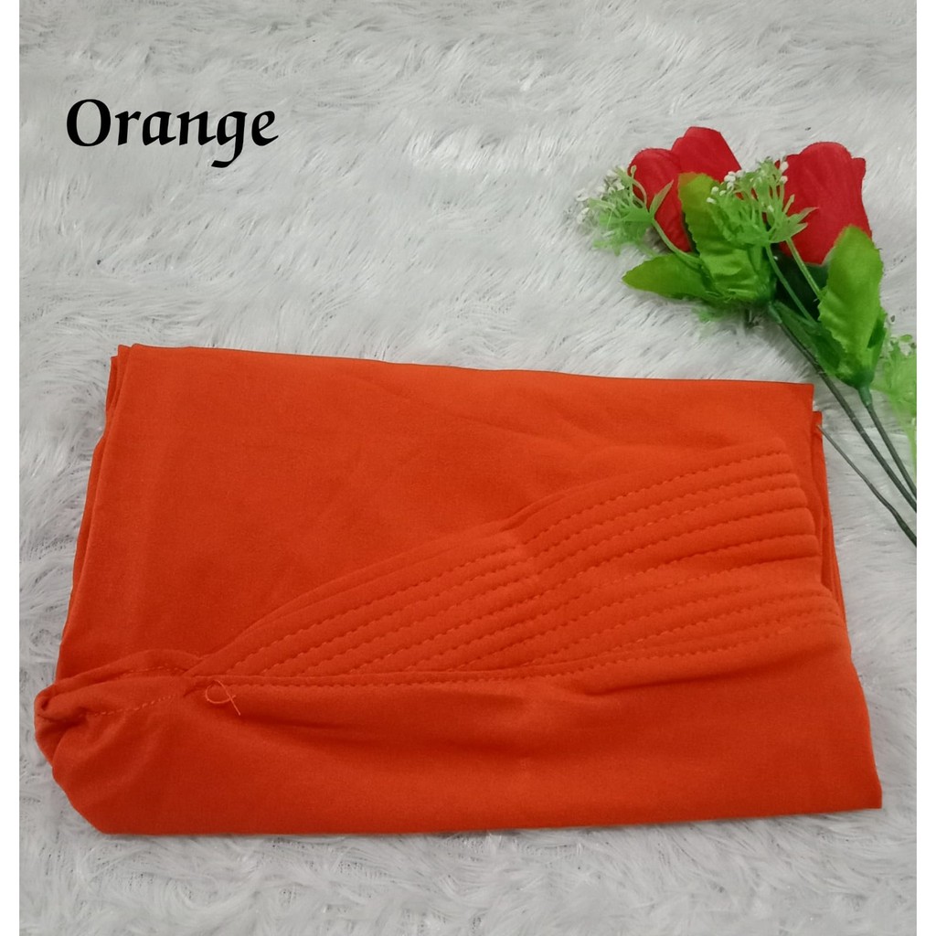 Best Seller...!!! Bergo Oval Polos / Hijab Harian Simple-Orange