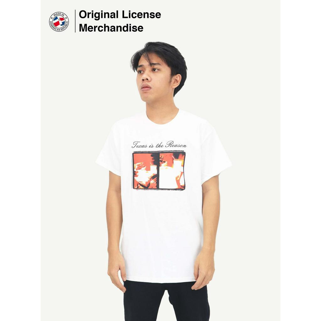 Kaos Short Sleeve White Pria Wanita Dewasa TEXAS IS THE REASON LP Cover
