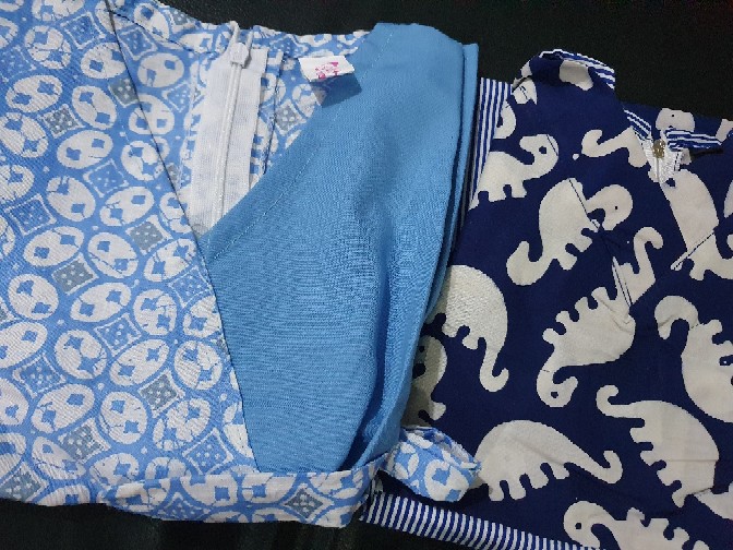 Blus Batik Anak Biru Kawung Kombinasi Bagus Unik Cantik Atasan Batik Biru Soft Cocok Buat Kesekolah