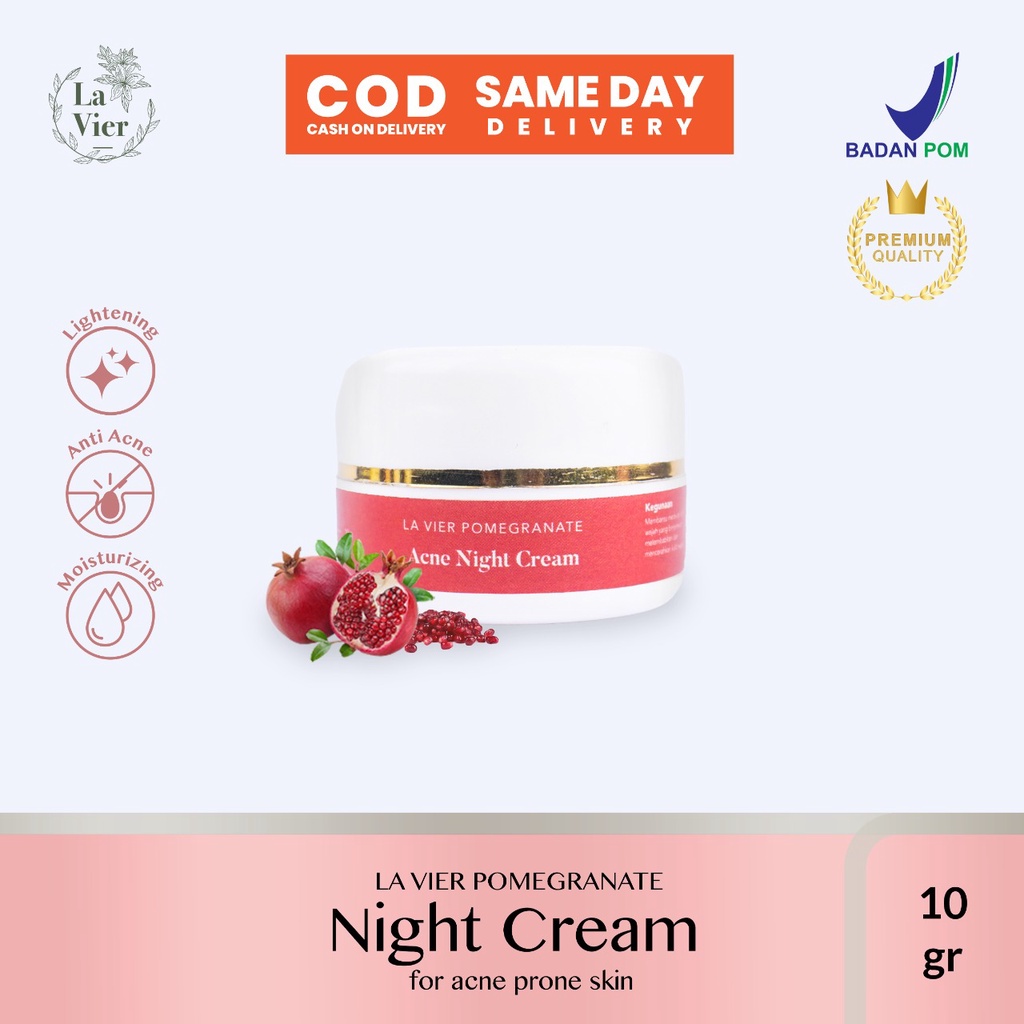 ilook | Lavier | Acne Night Cream | Acne Cream 10 gr | BPOM