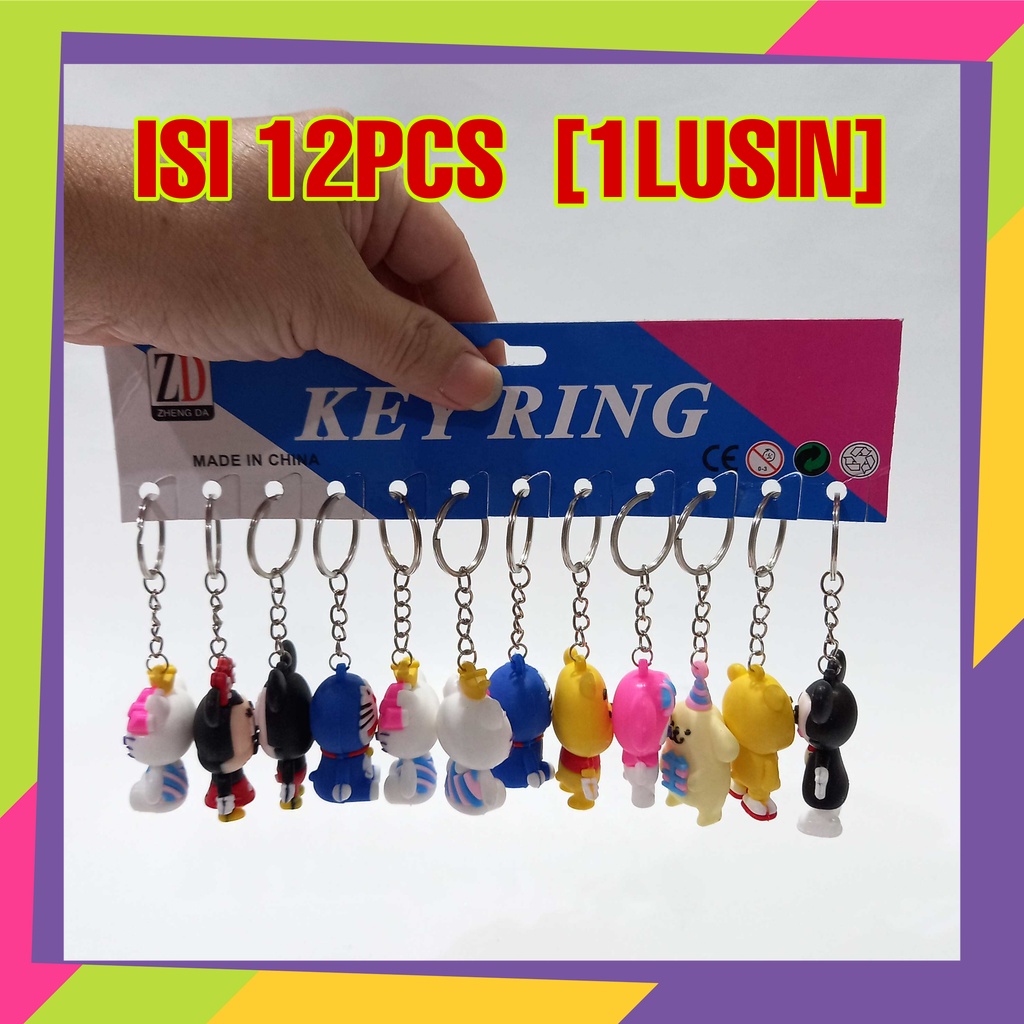 1752 / Grosir gantungan kunci isi 12pcs / Key chain karakter kartun