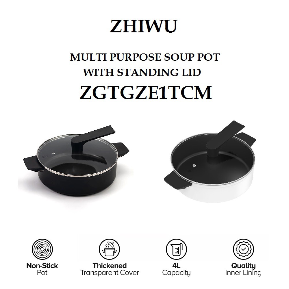 AKN88 - ZHIWU ZGTGZE1TCM - Multi-Purpose Soup Pot 26 cm with Standing Lid