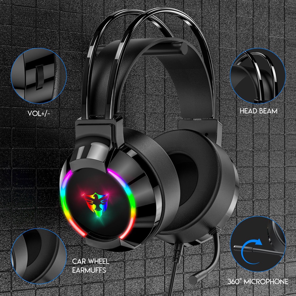 Milang Headset Gaming G606 7.1 Surround Sound Wired RGB Murah