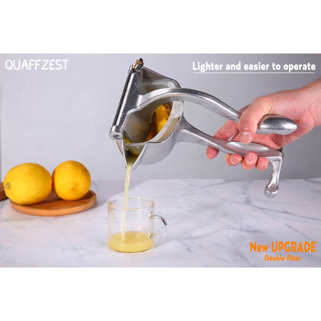 Quaffzest 1pc Alat Pemeras Jeruk / Lemon Manual Multifungsi Dengan 20 Klip + 1pc Tas Penyimpanan