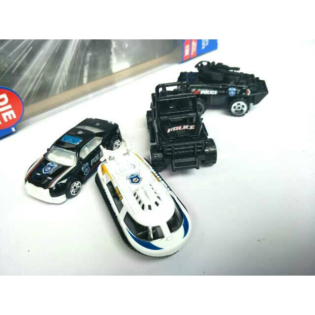 Mobil Mobilan Diecast Polisi set 4pcs Bagus Murah