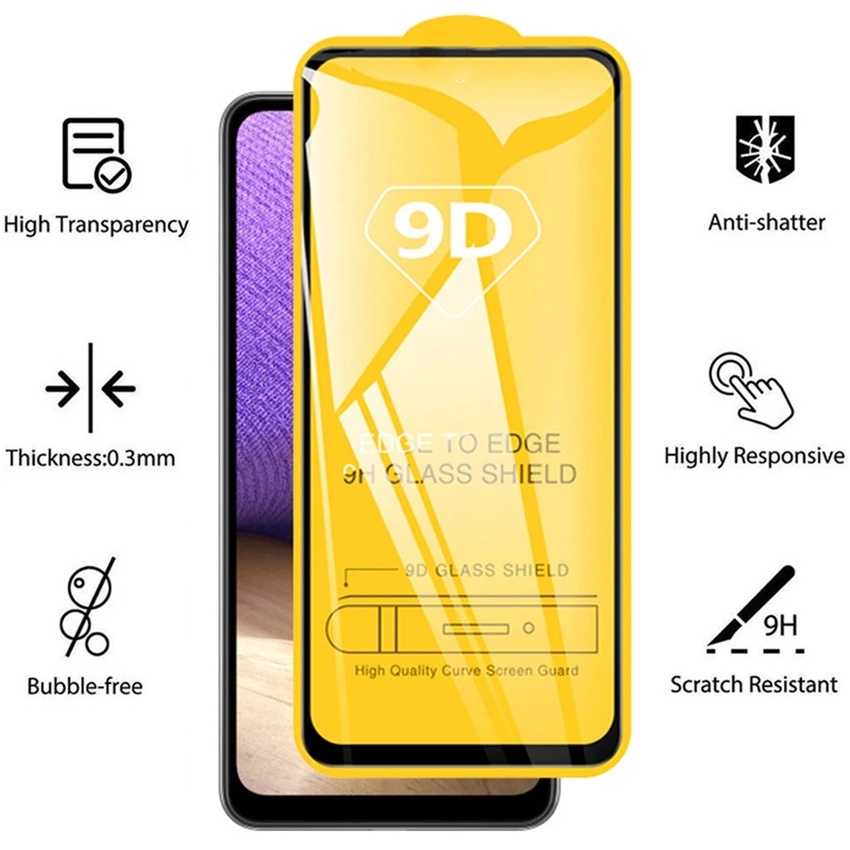 Tempered Glass 9D Full Cover OPPO Realme C15 C25Y 5 Pro 3 5 5i C2 Narzo 20 50 50i 50A 30Pro 30 20A 10A 10 XT X2 Pro GT C20