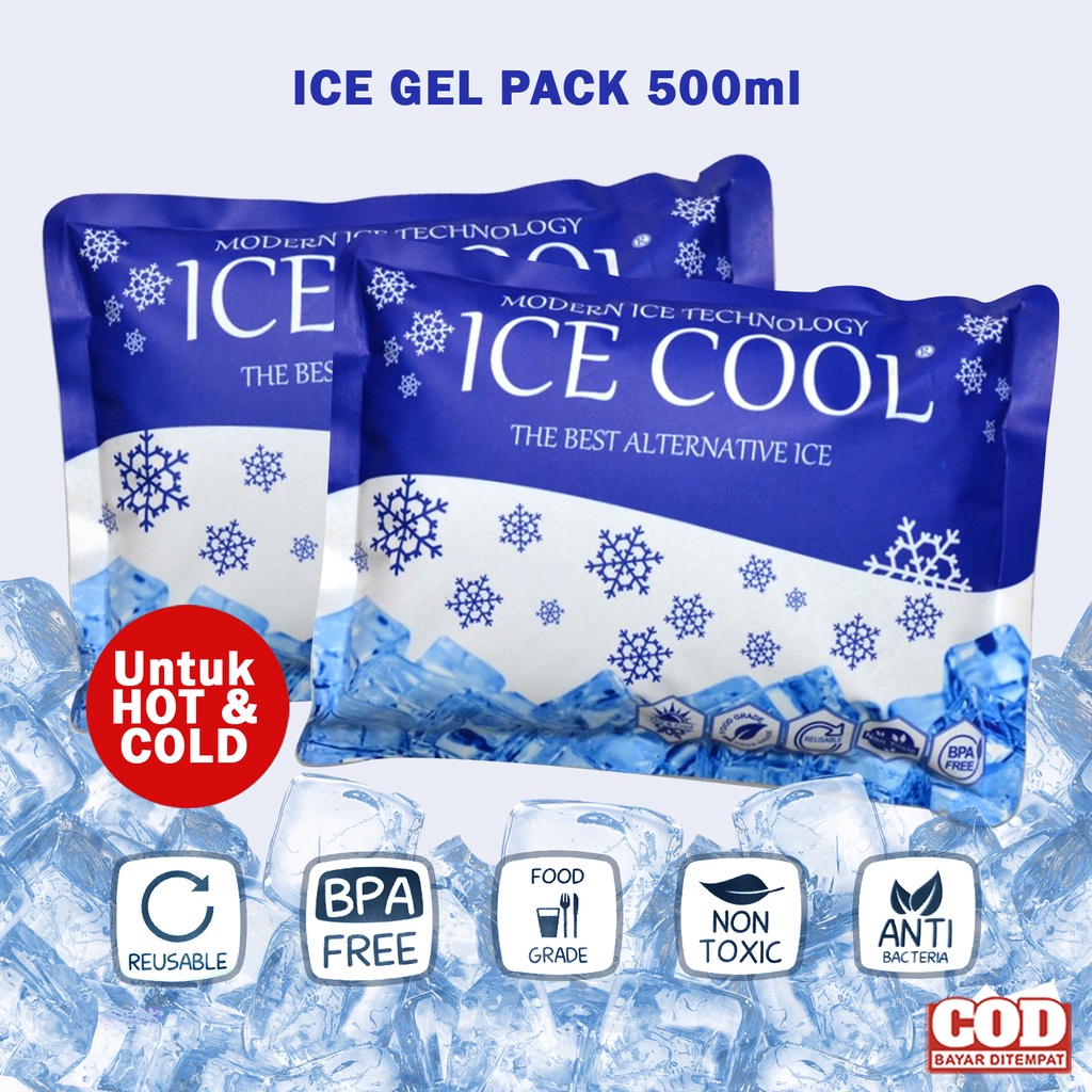 ice cool ice gel pack 500 gram pendingin dan penghangat asi makanan bayi gel pendingin minuman es jell pack