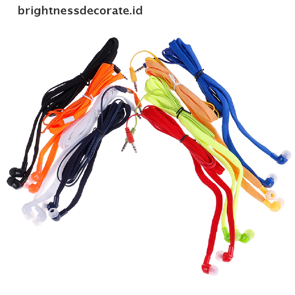 (Birth) Headset Earphone Earbuds Stereo Super Bass Desain Tali Sepatu Untuk Lari