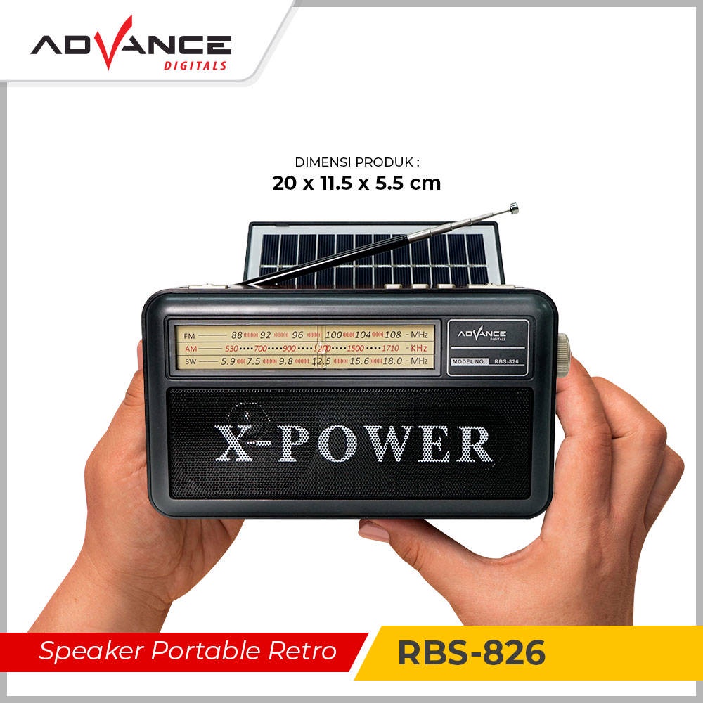 【READY STOCK】 Advance Speaker Radio Bluetooth Panel Surya Charger Matahari Solar panel lampu senter  RBS-826