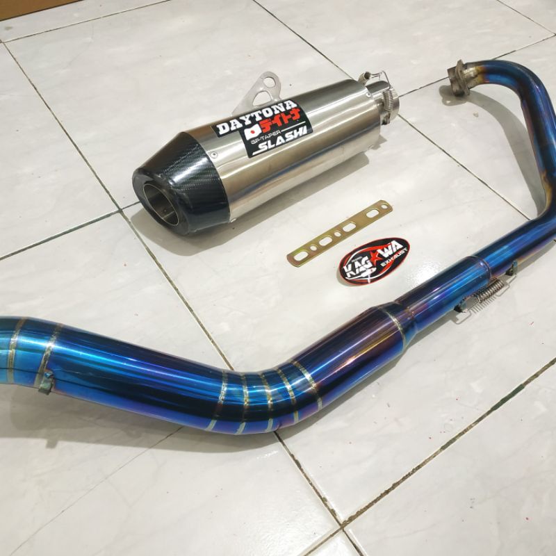 knalpot Racing Daytona fullset CBR 150r GSXR 150 R15 byson xabre satria Fu sonic vixion pulsar 200ns