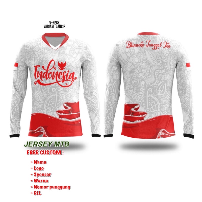 jersey sepeda custom - jersey sepeda merah putih - kaos olah raga - seragam sepeda agustusan