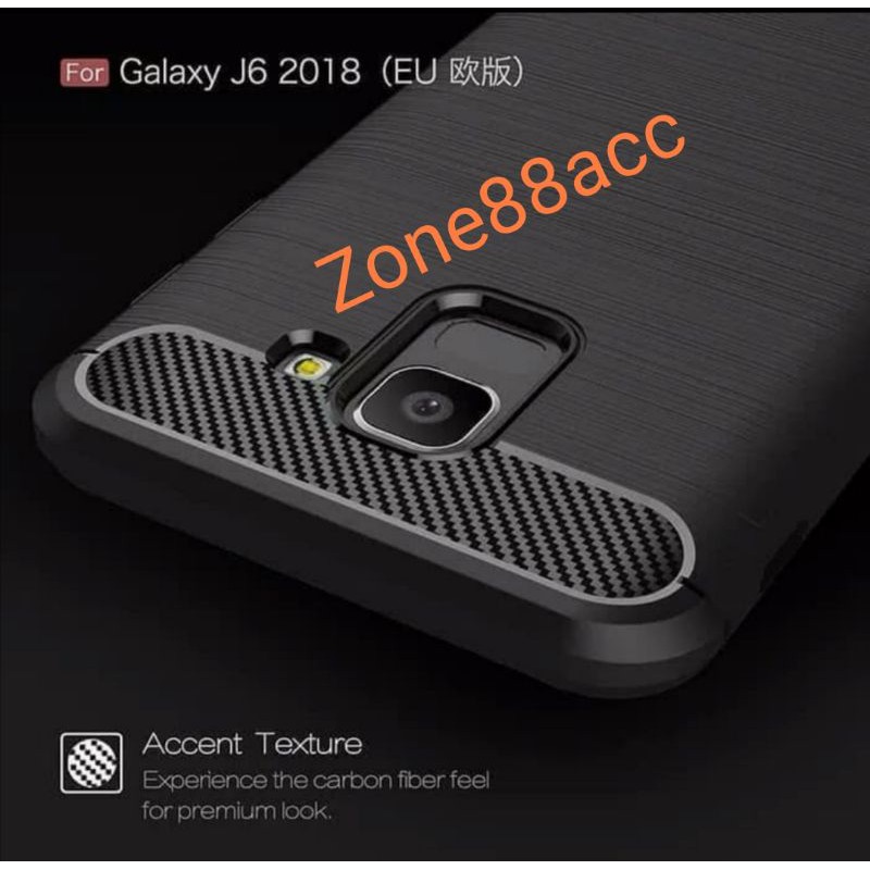 Silicon Case SAMSUNG J6 2018 Softcase iPAKY Carbon Casing Cover TPU