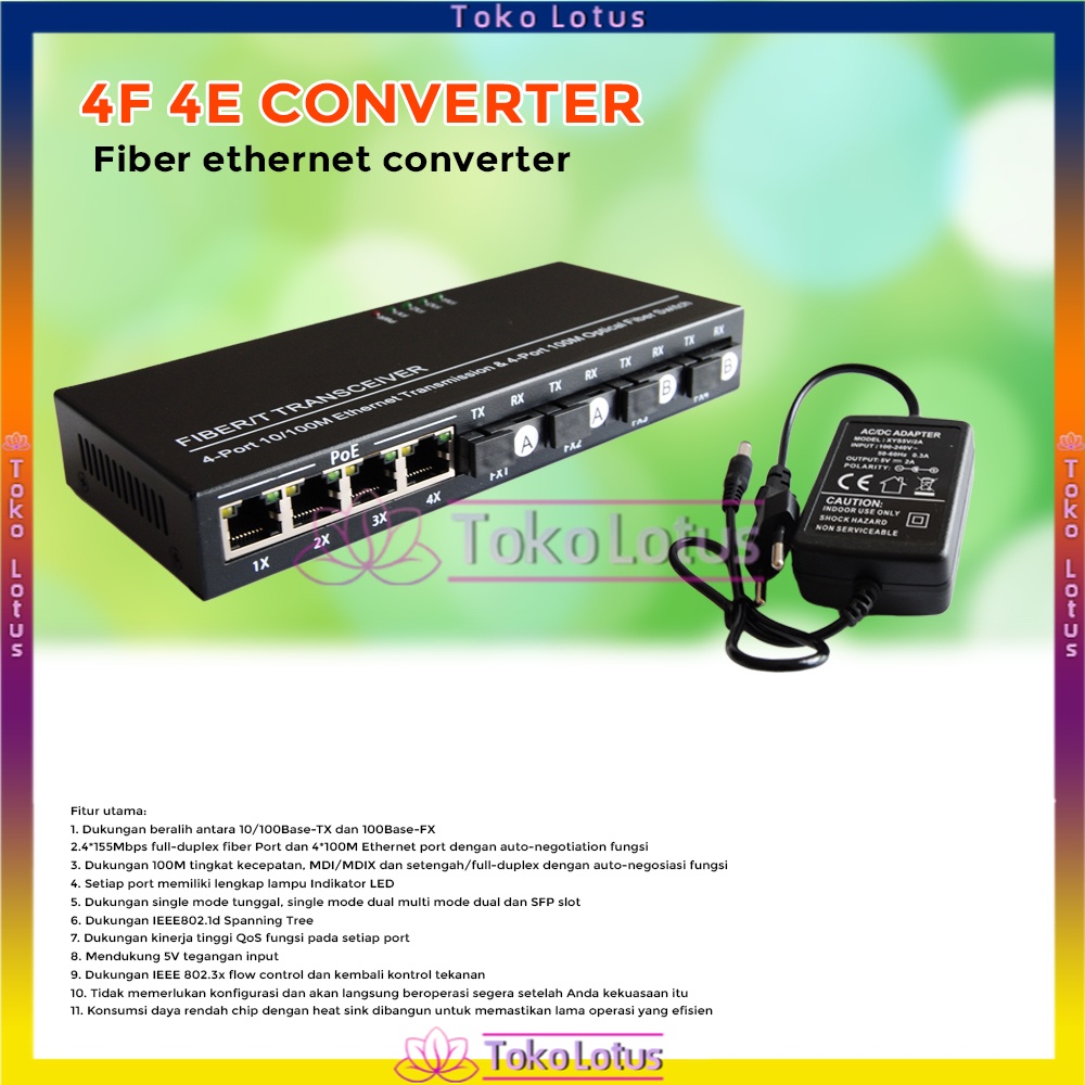 Bisa Bayar Ditempat - COD TERBARU - A 2 B Fiber  4 Ethernet PCBA HS AIRPO CM4F4E MEDIA CONVERTER 4FIBER 4ETH10/100 2