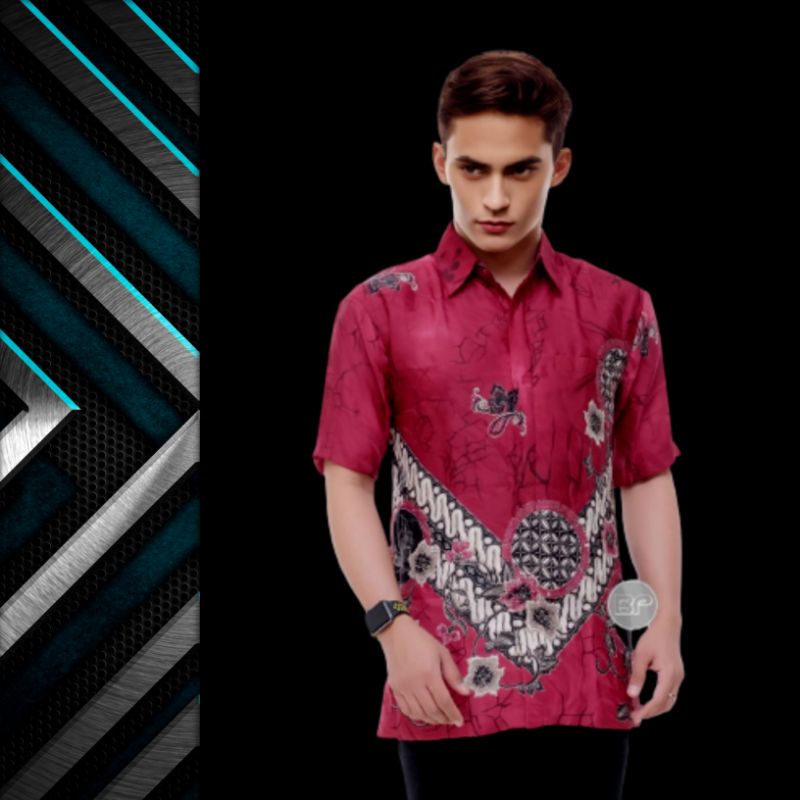 Batik Pria Hem Sutra Lapis Furing Istimewa Premium Batik Lengan Pendek Kreep Terbaru