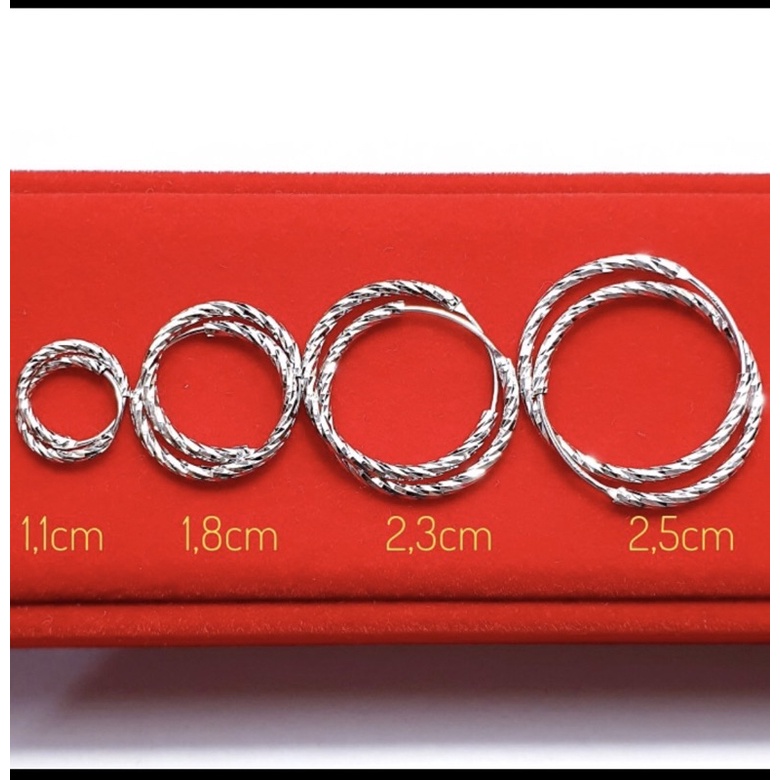 Anting bulat anting gipsi perak 925 anting wanita perak 925 lapis emas putih