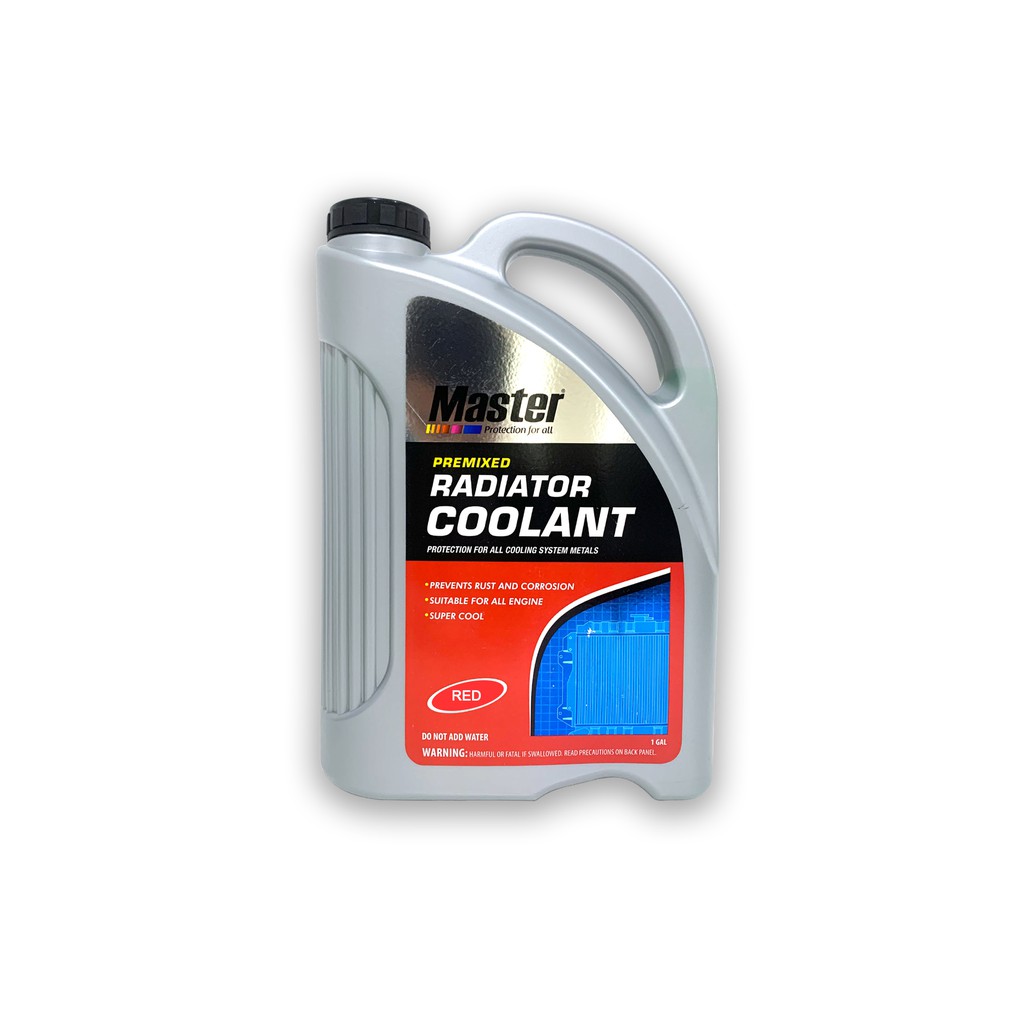 AIR RADIATOR COOLANT MERK MASTER WARNA MERAH GALON ISI 4 LITER