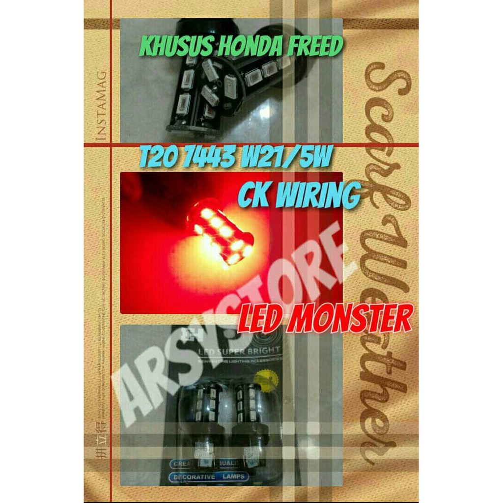 Aksesoris Mobil - Interior - Otomotif Lampu Led Rem Khusus Honda Freed Strobo 18 Titik Termurah