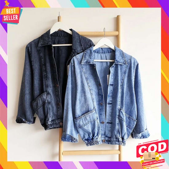Jaket Jeans Import Oversize Terbaru Dewasa Ripped Oversize Crop Tebal  Jaket Jeans Rosali Kode Ly