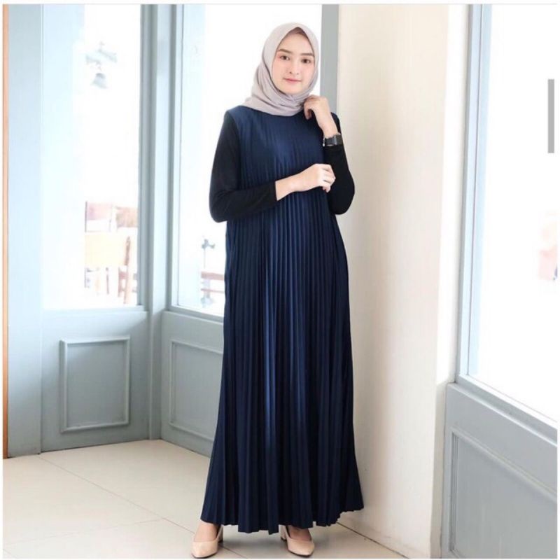 DRESS PlISKET / TANPA LENGAN/LONG DRES