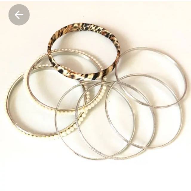 Gelang fashion aksesoris wanita 1 set keroncong polos motif