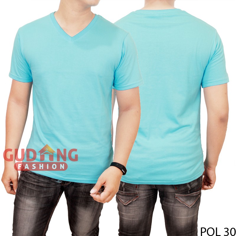 Kaos Polos Pendek Pria V-Neck - POL 30