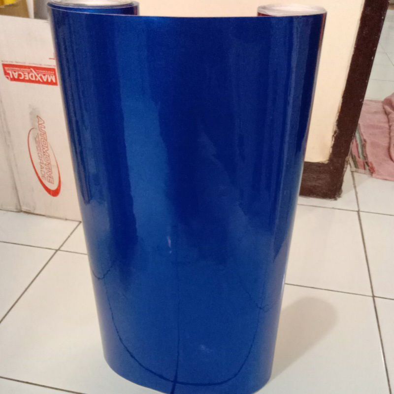 skotlet sticker scotlet stiker biru metalik glossy