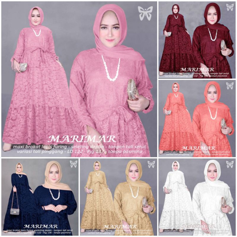 baju gamis wanita dress muslim terbaru ELDE 5 Marimar JUMBO DRESS L XL - 3XL - 5XL Maxi GAMIS BRUKA 