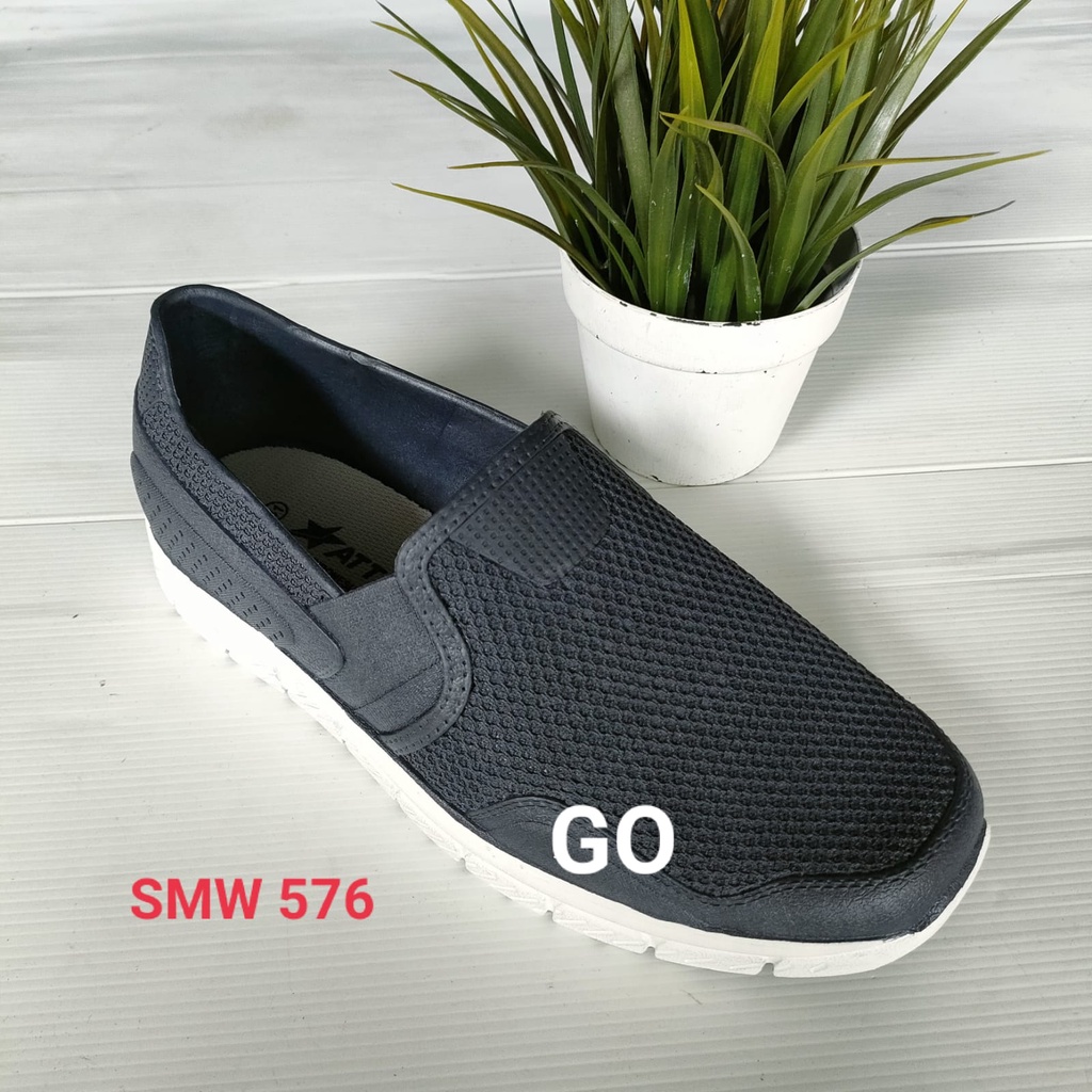 BB ATT SMW 576 &amp; SAF 1146 SEPATU KARET SLIP ON Sepatu Cowok Casual Empuk Tidak Lecet Ringan Tanpa Tali