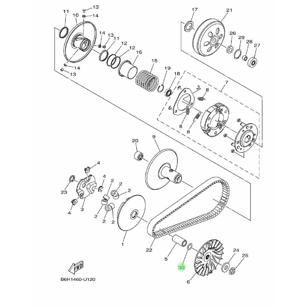 WASHER PLATE RING TENGAH RUMAH ROLLER ROLER CVT NMAX N MAX NEW 2020 ORIGINAL YGP 90201-15847