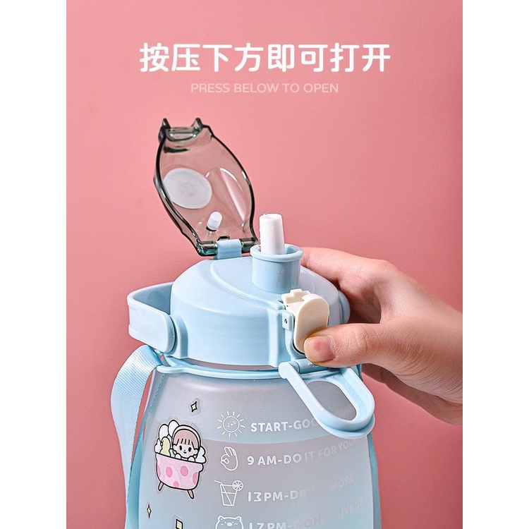 new - 1,3LITER || botol minum air jumbo 1,3L FREE STIKER pastel olahraga tumbler gradasi transparan catalog BT07