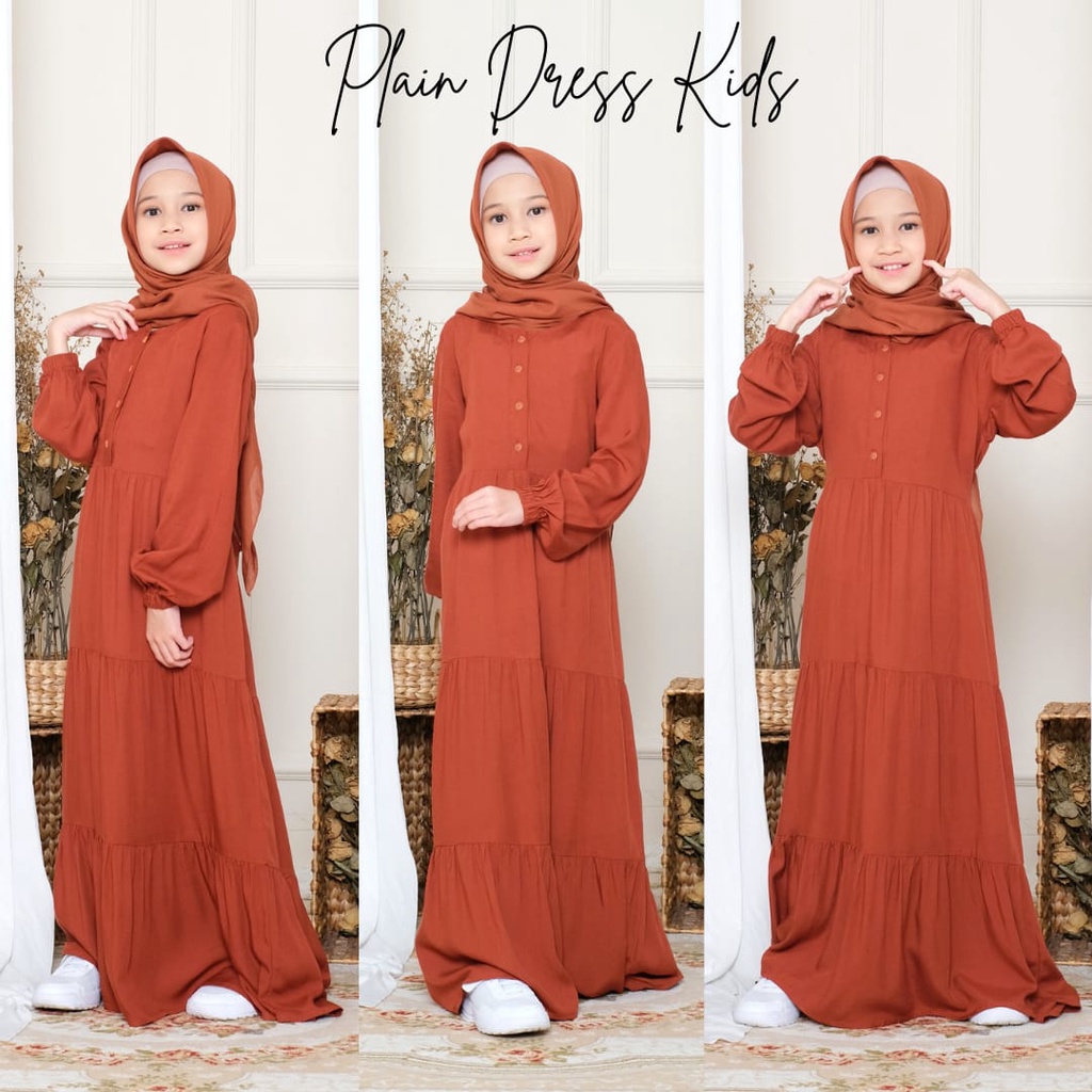 Termurah - Gamis Anak Polos Homey Anak Plain Bahan Katun Rayon Premium Nyaman Dipakai | Bisa Cod