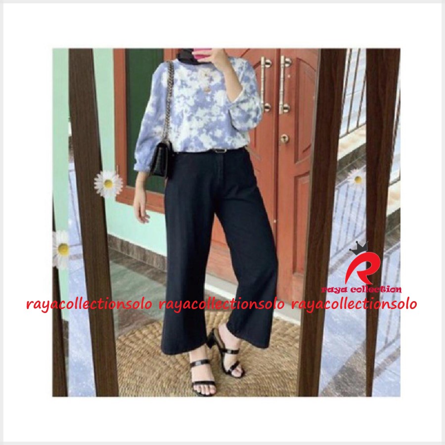 JANETA CELANA JEANS WANITA CELANA KULOT BOYFRIEND JINS WANITA SNOW BLACK / SNOW BLUE KEKINIAN RCS