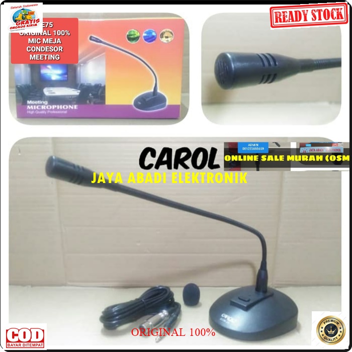 G75 ORIGINAL CAROL MIC KABEL MEJA TABLE CONDENSOR MIMBAR PODIUM KARAOKE LEGENDARY DYNAMIC MIKROPON MIK MICROPHONE CARDIOID MIKROPHONE MEETING METING CABLE VOKAL ARTIS VOCAL AUDIO SOUND SISTEM PROFESIONAL PRO PENGERAS SUARA HIFI SUARA SENSITIF MC PIDATO SE