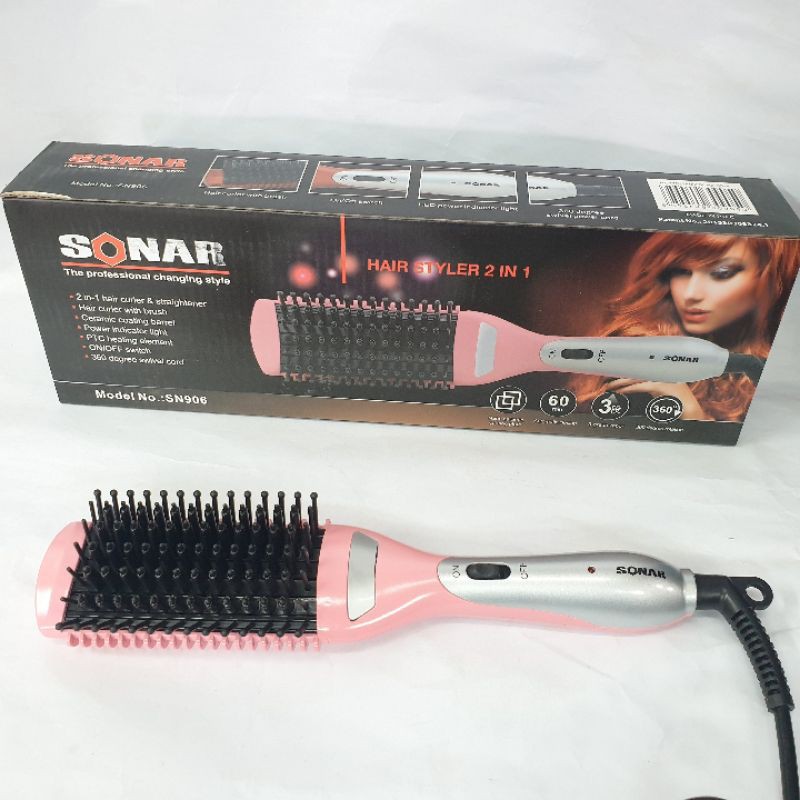 Catok sisir sonar sn-906 Alat Catokan sisir panas murah Rebonding Lurus dan brush curly keriting