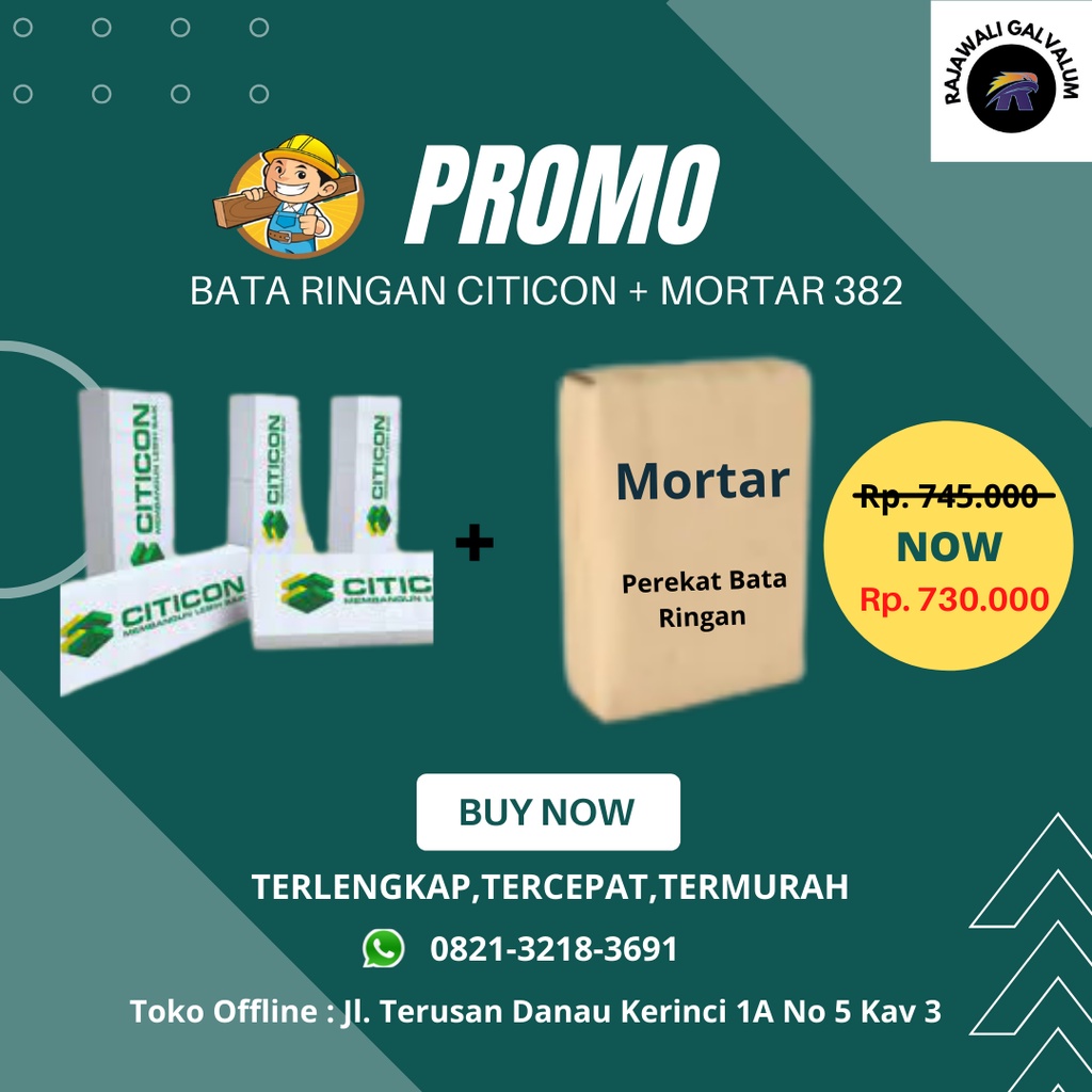Bata Ringan Citicon + Perekat Bata Ringan