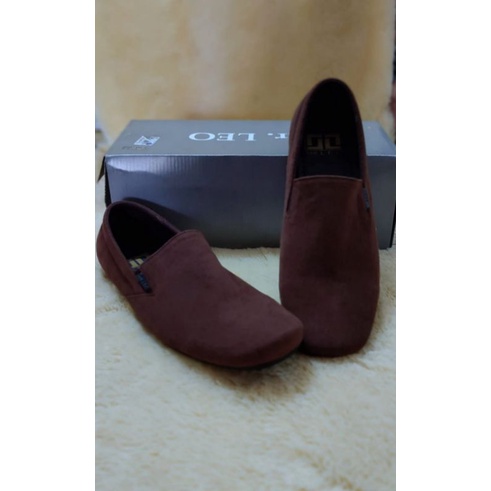 Sepatu santai casual slip on - MR. LEO - Coklat
