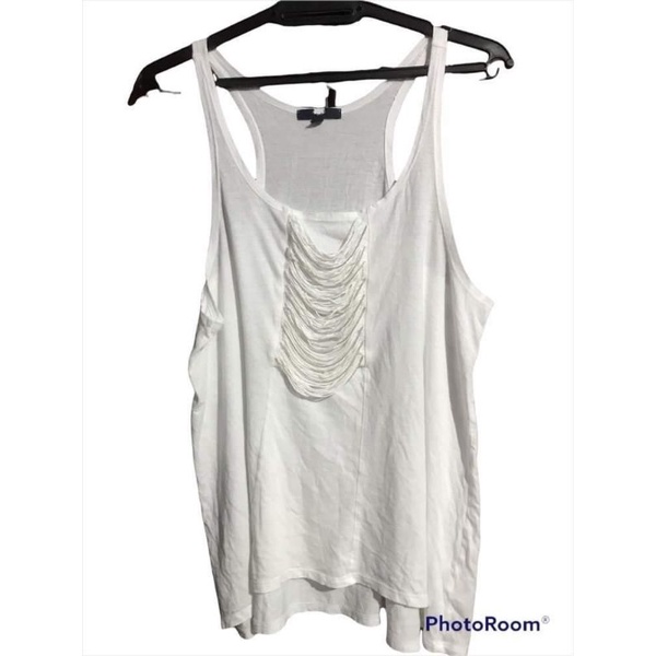 Tank Top Strappy Scoop Neck Gap Singlet Branded Wanita Putih