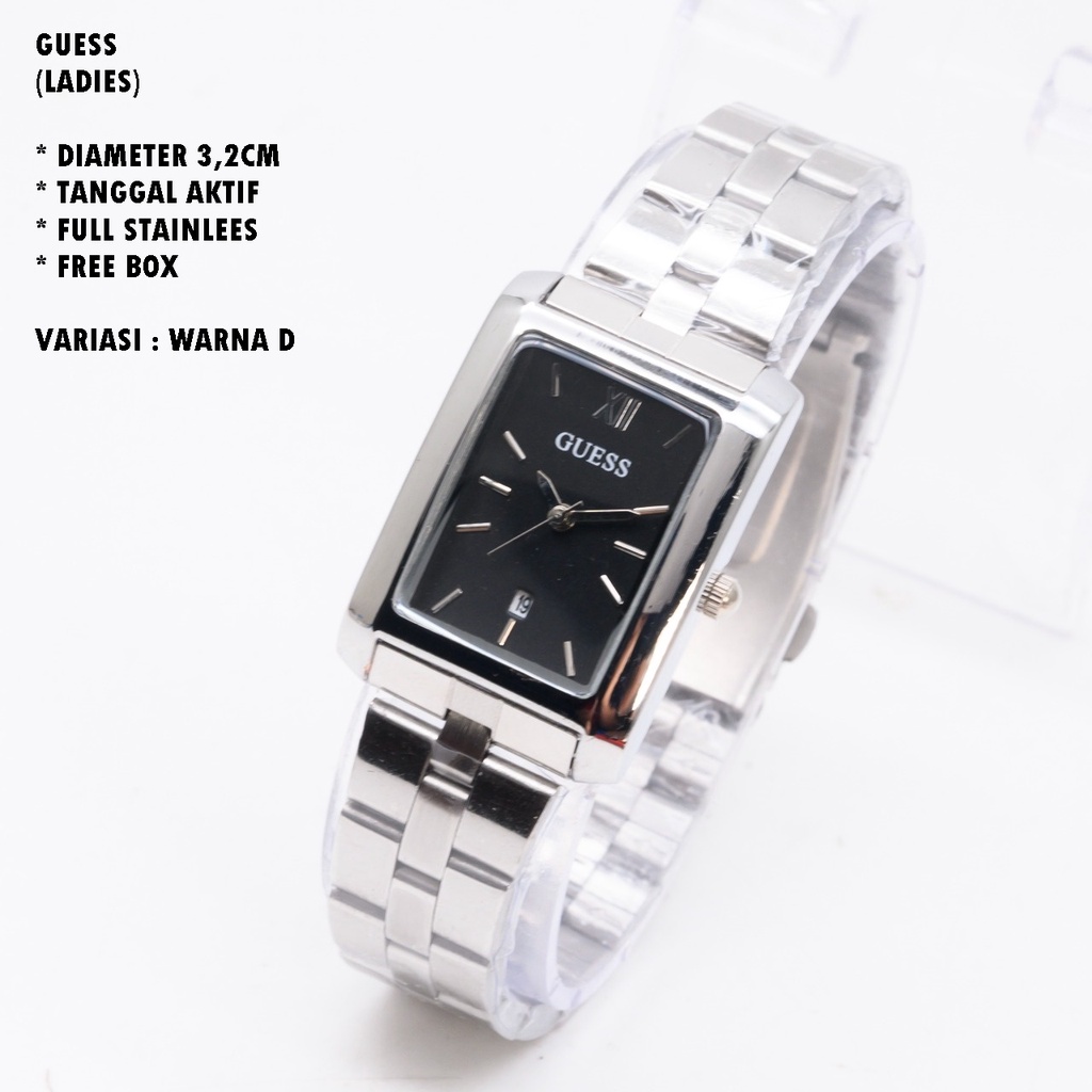 JAM TANGAN WANITA GUESS RANTAI BODY SEGI TANGGAL AKTIF