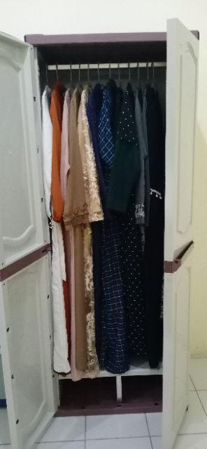 Lemari Plastik 2 Pintu Gantung Baju Gamis