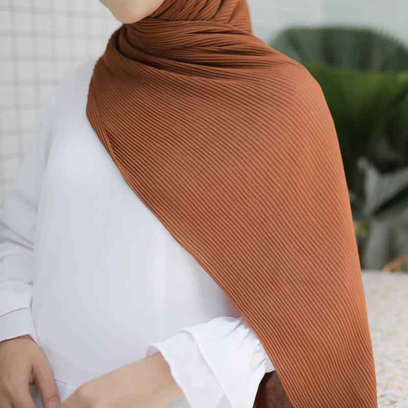 Jilbab Pashmina Plisket Full Tanpa Garis Tengah Reina Scarf 30 Warna