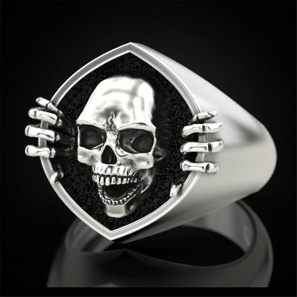 Solighter Cincin Kepribadian Unisex Perhiasan Aksesoris Perhiasan Hadiah Alloy Punk