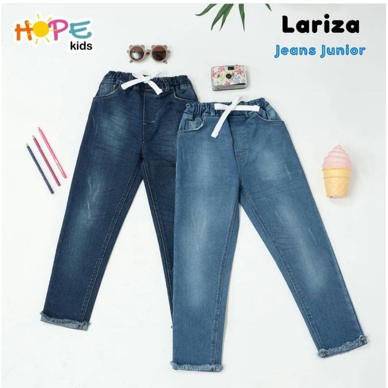 Celana Jeans Anak Cewek Cowok Tanggung pinggang karet